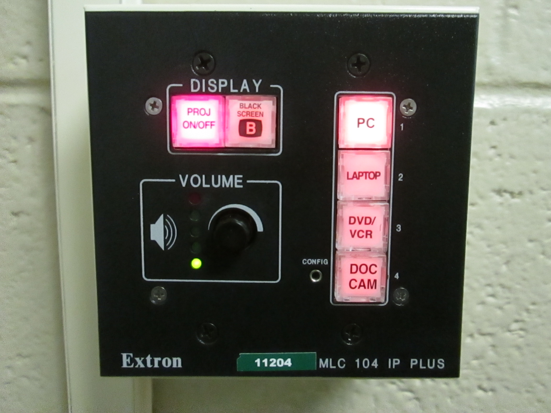Extron Control Panel