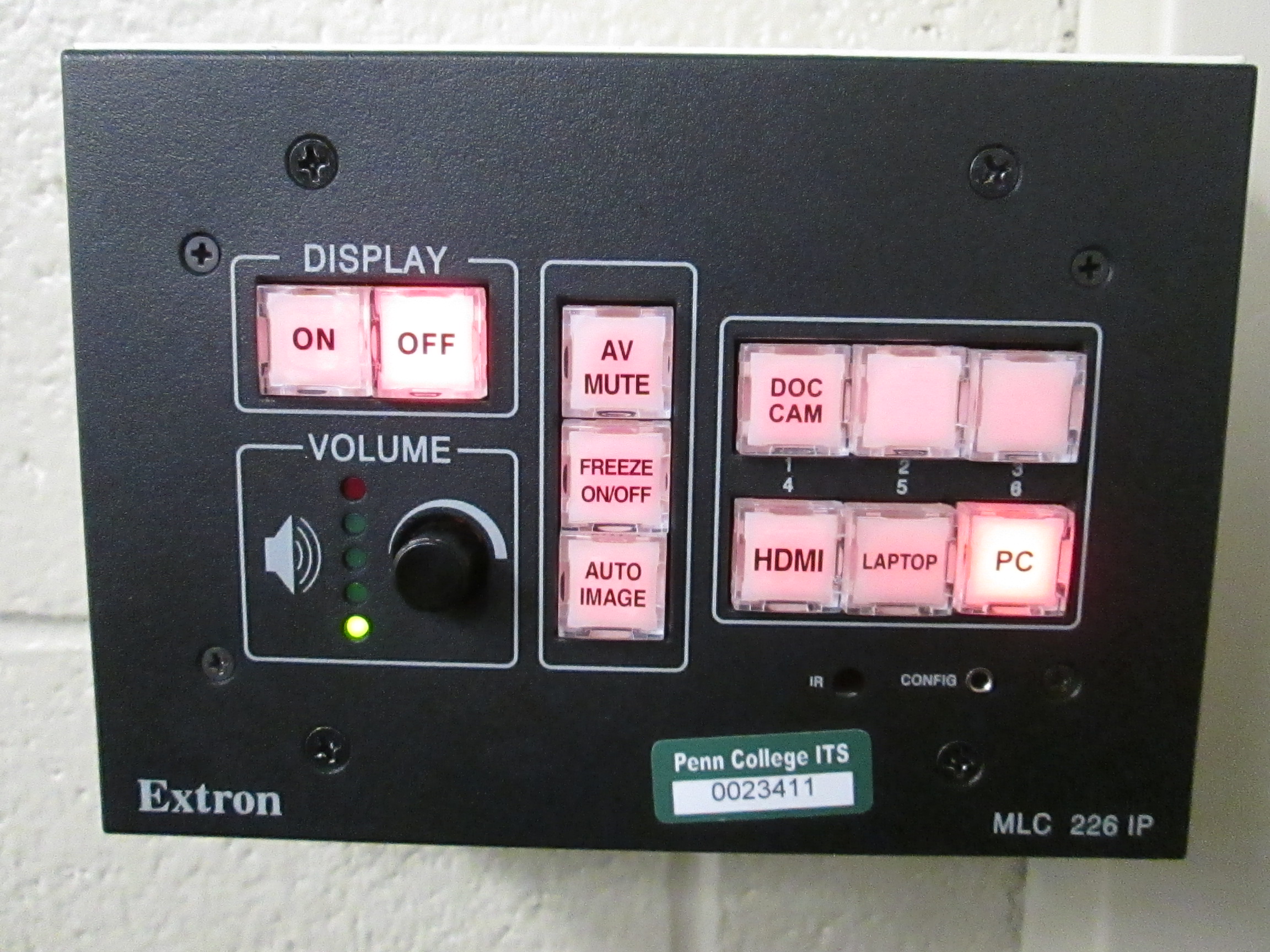Extron Control Panel