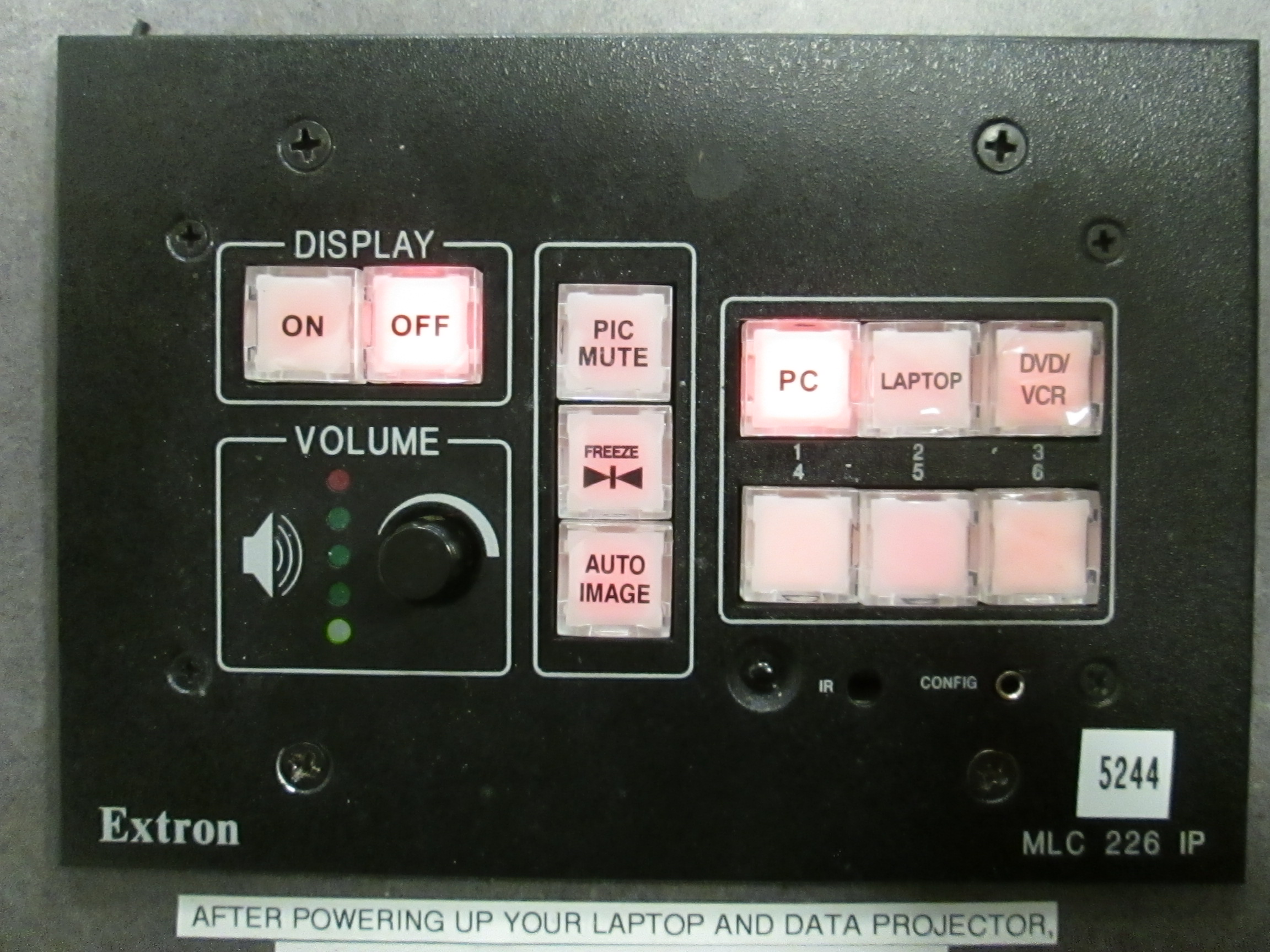Extron Control Panel