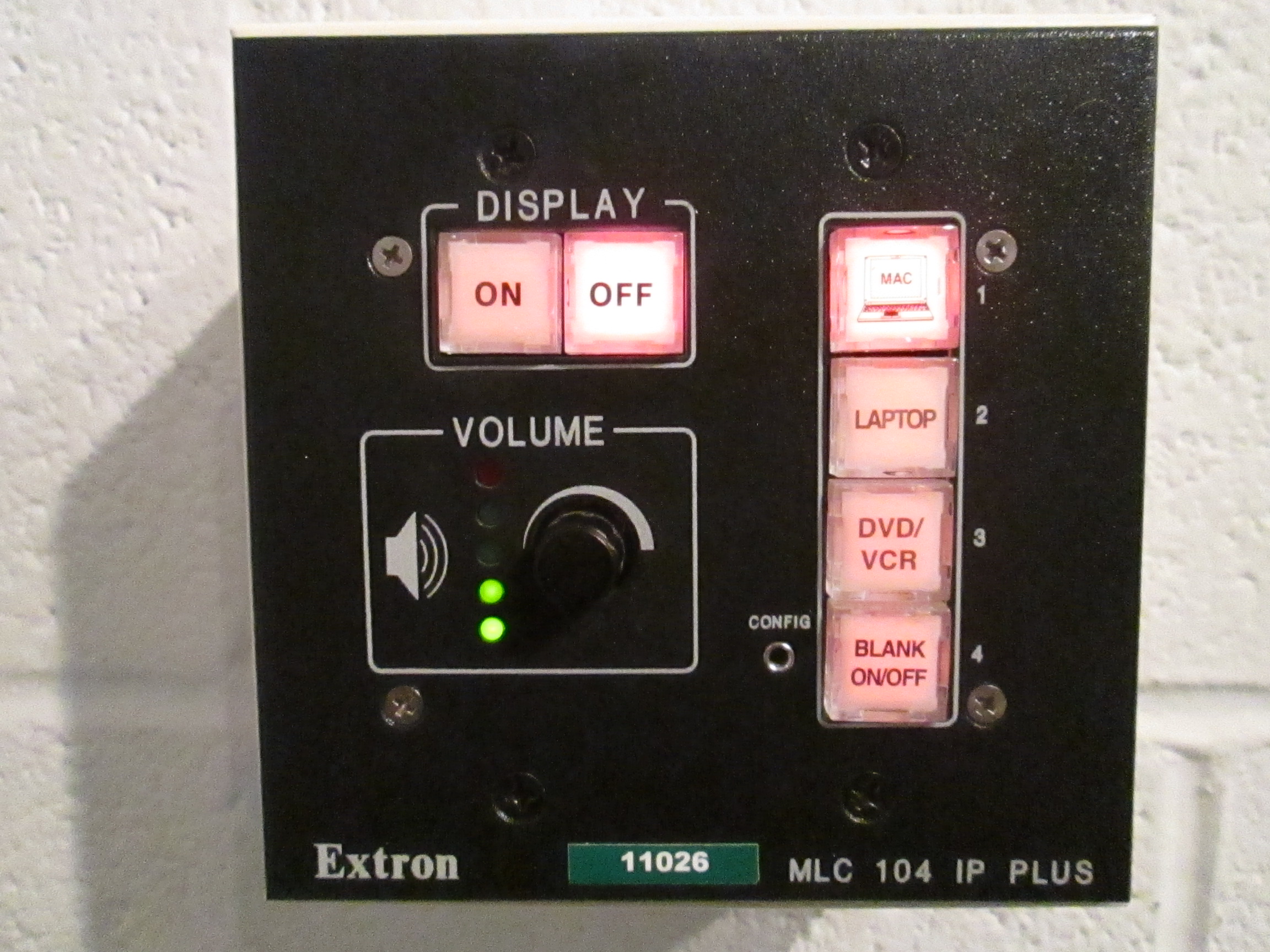 Extron Control Panel